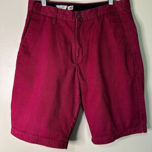 Volcom Shorts Men's 30 Red Burmuda Chino Pockets Breathable